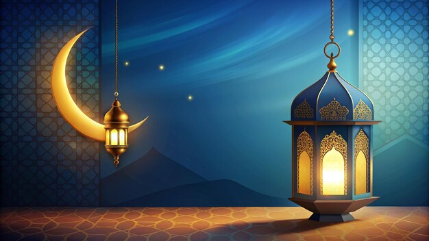 Muslim lamp Ramadan Kareem beautiful background illustration