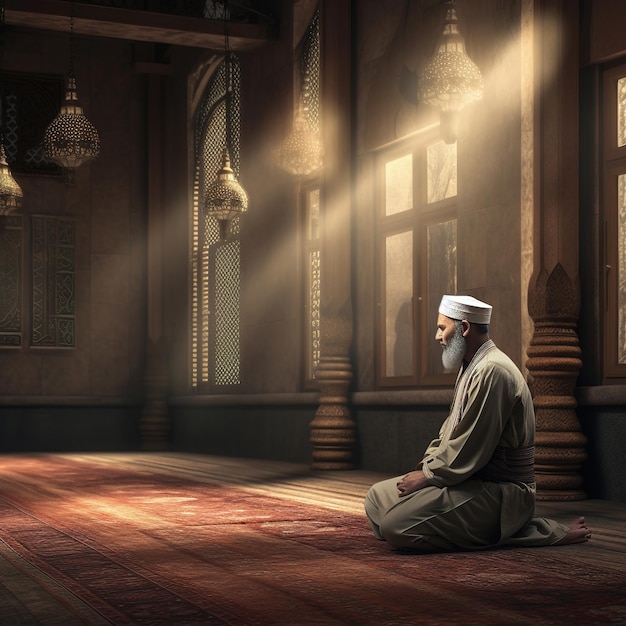 Photo muslim man praying