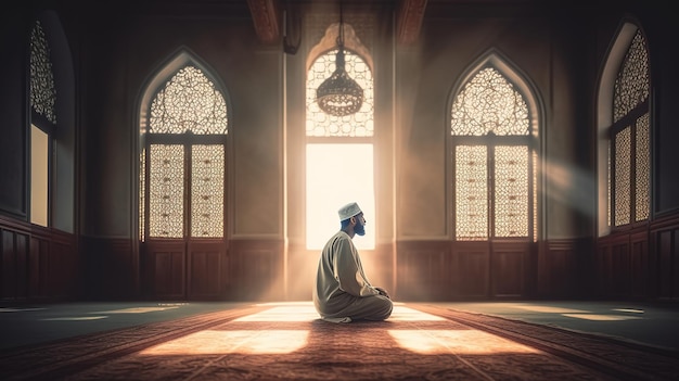 Photo muslim man praying