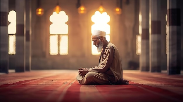 Photo muslim man praying