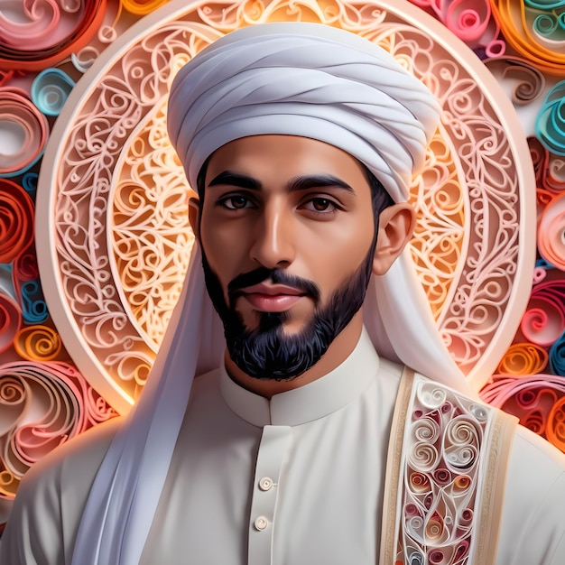 Muslim man quilling