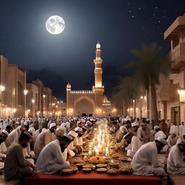 The muslim men praying outside the Masjid AlHaram Mecca