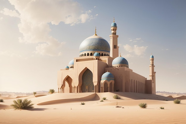 Foto moschea musulmana nel deserto