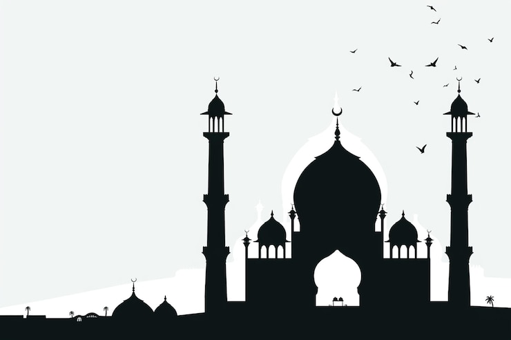 Photo muslim mosque silhouette illustration islamic ramadhan