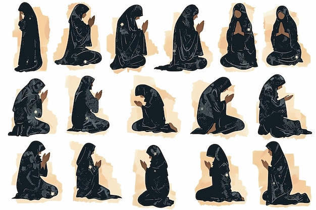 Muslim people praying