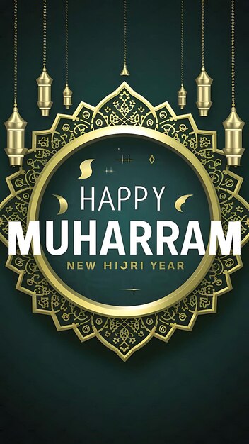 Мусульманский человек празднует исламский счастливый Новый год Мухаррам Иллюстрация