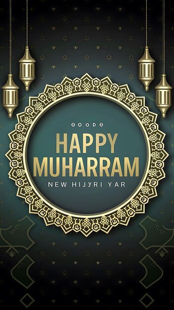 Muslim Person Celebrate Islamic Happy New Year Muharram Illustration