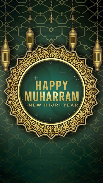 Photo muslim person celebrate islamic happy new year muharram illustration