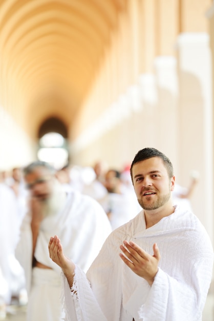 Muslim pilgrims at Miqat