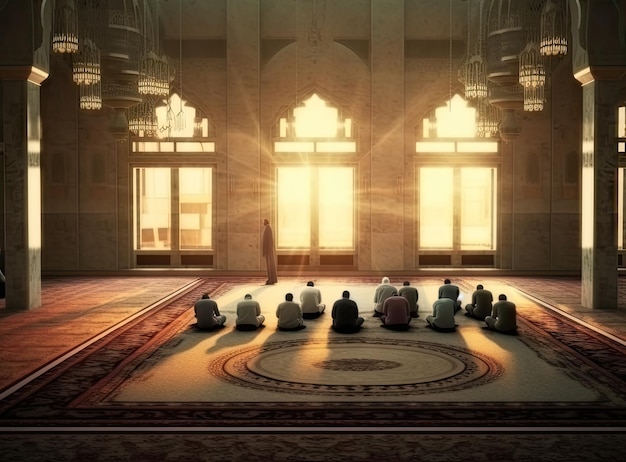 La preghiera musulmana per dio nella moschea il vecchio musulmano iraniano è in ginocchio a pregare il mese sacro del ramadan musulmani mohammedan muslimah monaco frate monastico