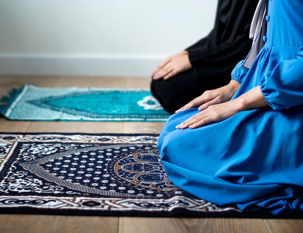 Muslim prayers in Tashahhud posture