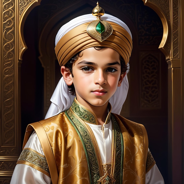 Muslim prince in royal sultan clothes