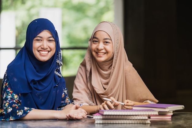 Muslim Student reading book