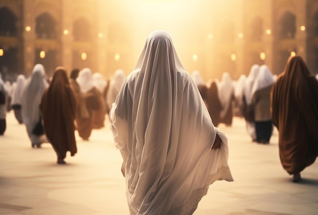 写真 メッカ・メディナでハッジ巡礼を行うイスラム教徒の女性