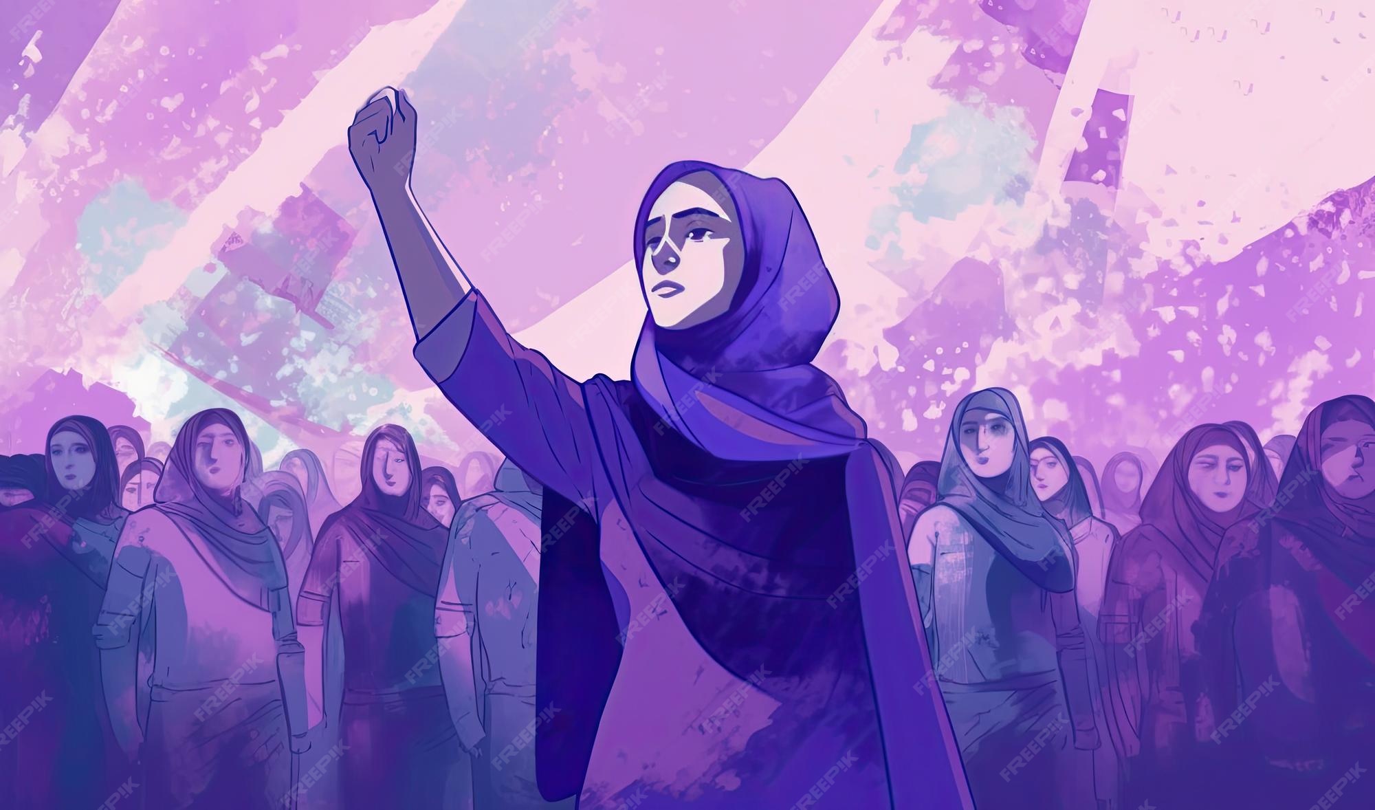 Premium Photo | Muslim women in Iran advocate for women's rights 