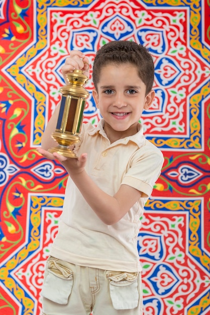 Muslim Young Boy Celebrating Ramadan