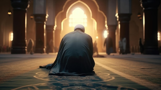 Фото Мусульмане молятся в мечети