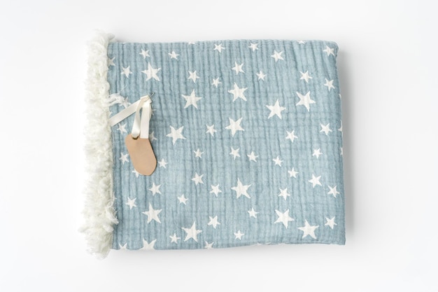 Photo muslin blanket with star pattern on white background