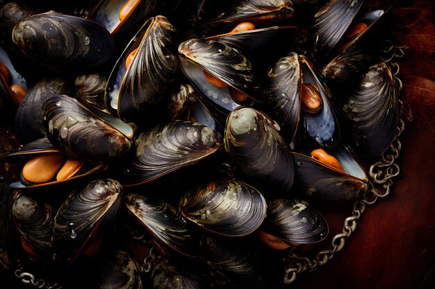 Mussels background AI generated