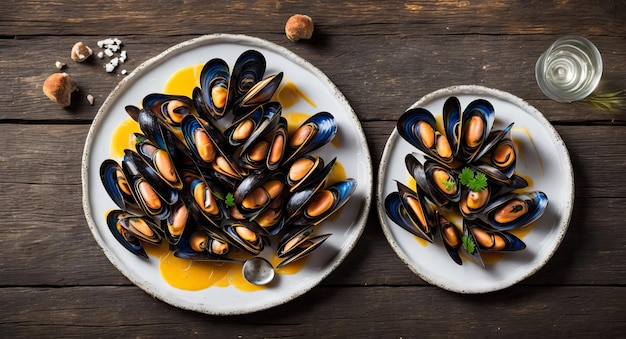 Mussels on a beautiful plate AI generated