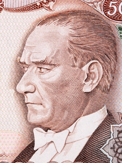 Mustafa Kemal Ataturk a portrait from Turkish money