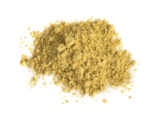 Mustard Powder Heap Top View Isolated