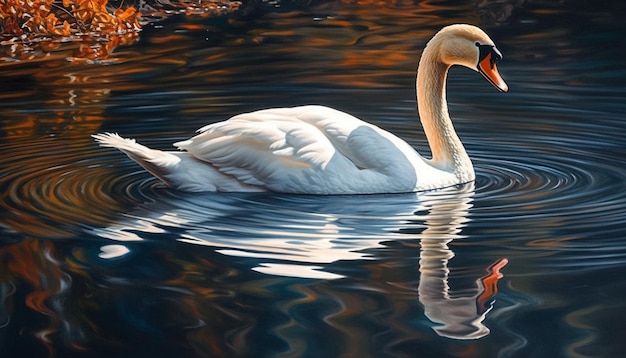 Mute swan elegance and grace on water generated by AI