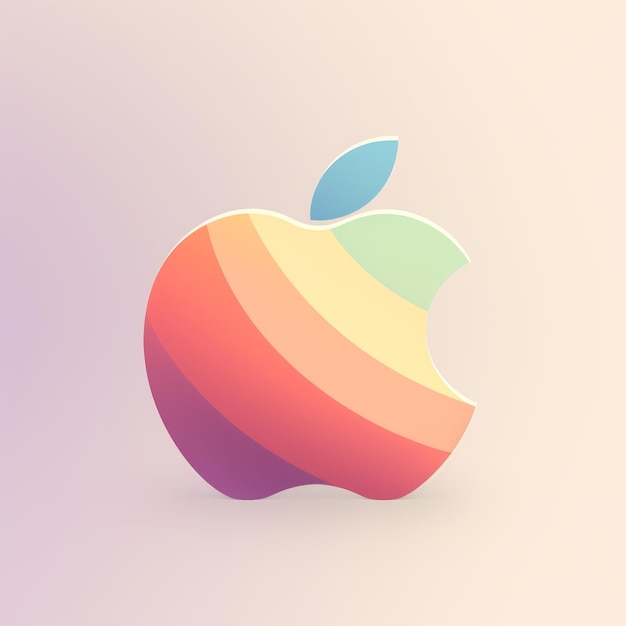 Muted Minimalism Apple Company Logo Shines on Subtle Background