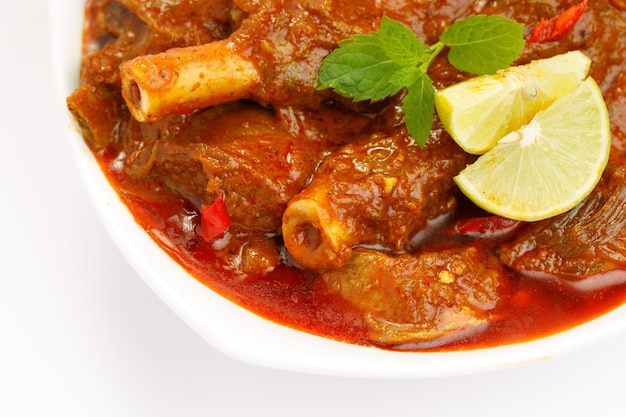 Mutton curry or Lamb curry spicy Indian cuisine