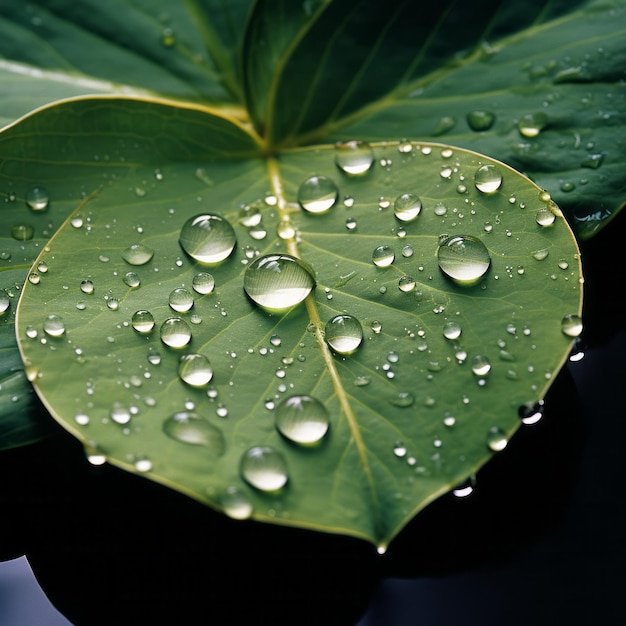 Mutual respect and affection water droplets on a lotus leaf