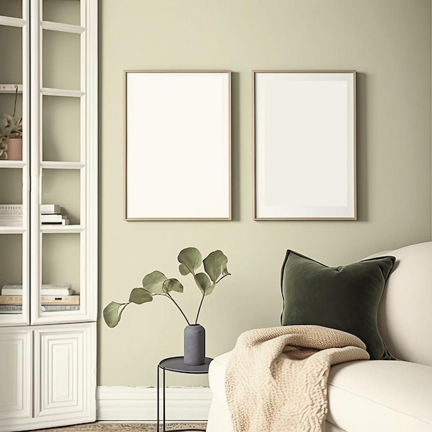 muur frame mockup muur poster mockup interieur wit frame mockup woonkamer ontwerp