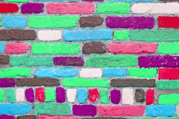 Muur gemaakt met kleurrijke bakstenen in Burano