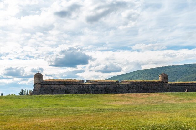 Muur van de Citadel van Jaca en Museum van Militaire Miniaturen in Jaca in Aragon, Spanje