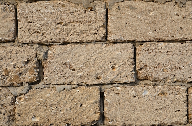 muur van stenen bakstenen close-up