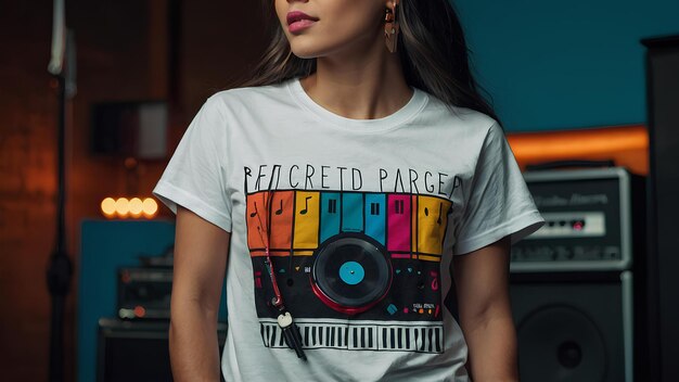 Foto muziek geïnspireerde band t-shirt