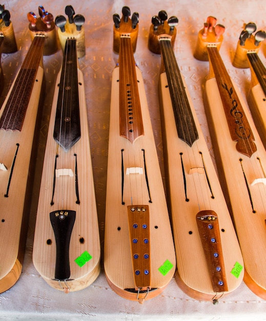 Muziekinstrumenten kemancha kleine viool gespeeld als een cello