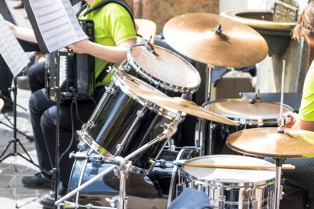 Muziekinstrumenten van een band