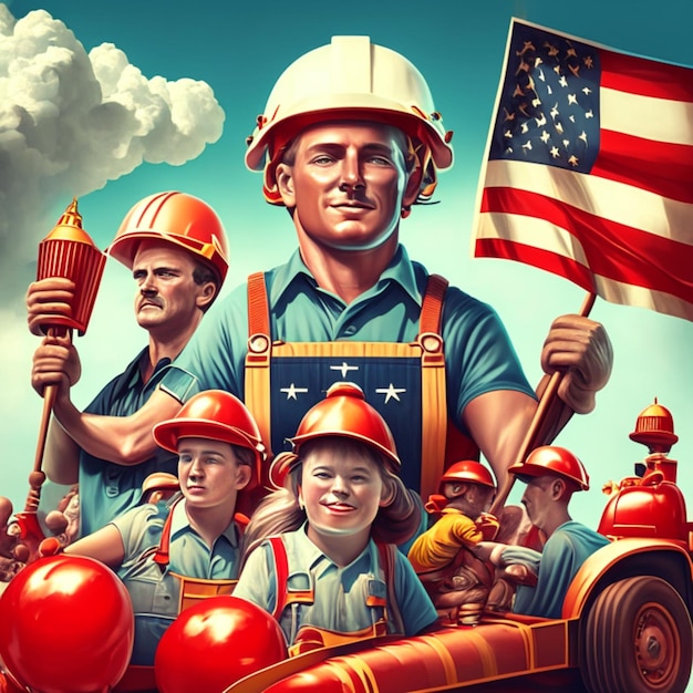 my illustration work for happy labor day