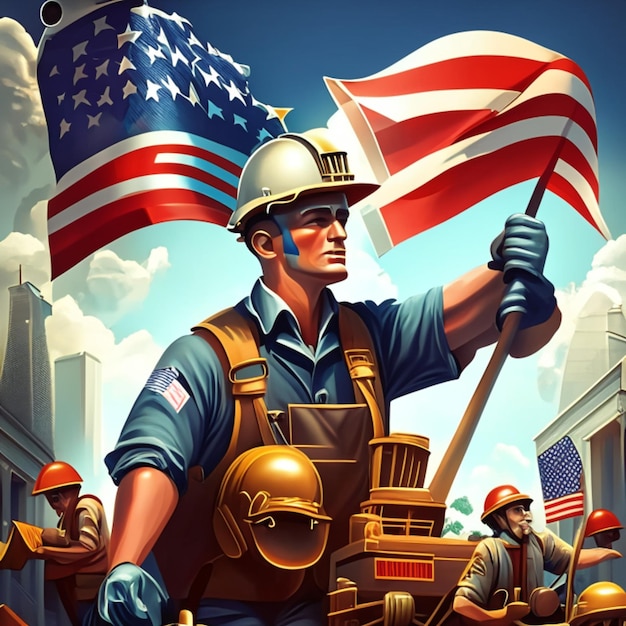 my illustration work for happy labor day