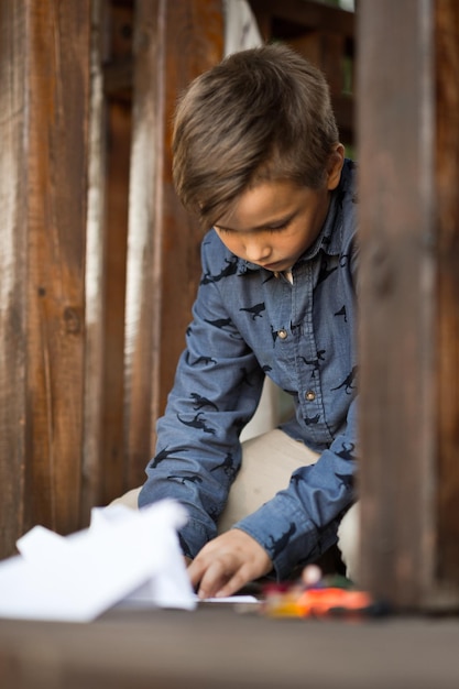 My son and dad make paper airplanes 3442