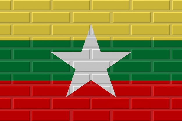 Photo myanmar brick flag illustration