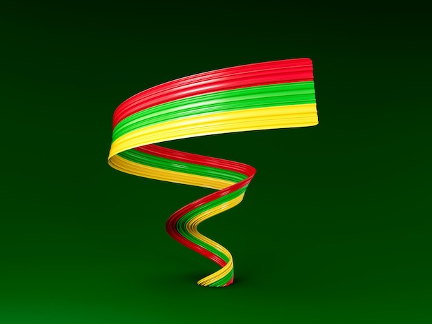 Myanmar Burma flag colors ribbon on isolated background illustration