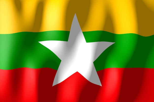 Photo myanmar rippled country flag