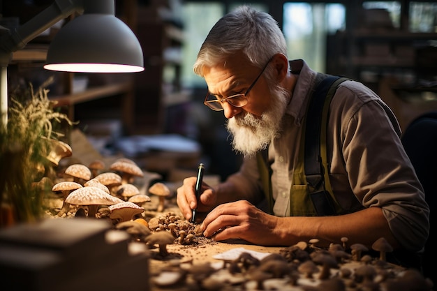 Mycologist Researching Various Fungal Species