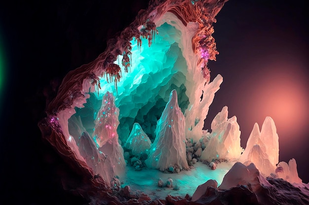 Mysterie kleurrijke kristallen grot