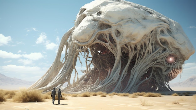 mysteries of the monster desert digital art illustration Generative AI