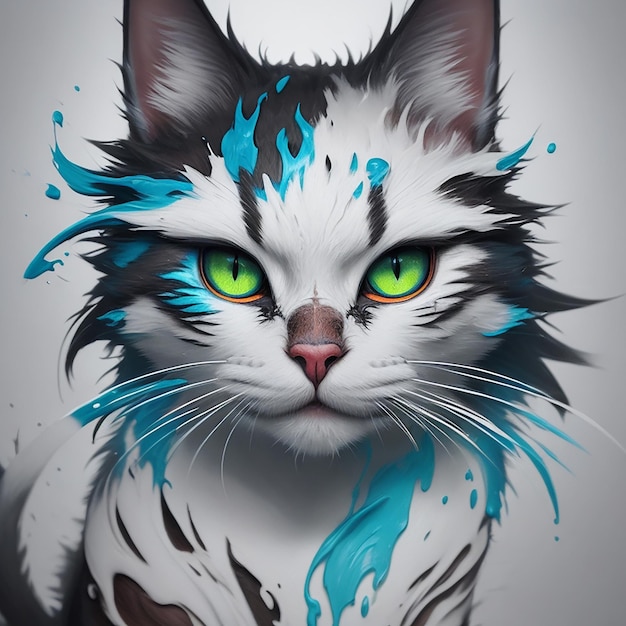 Mysterieuze Kat 3D Splash Art