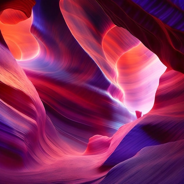 Foto mysterieuze nevel draait in een levendige antilope canyon gegenereerd door ai8k