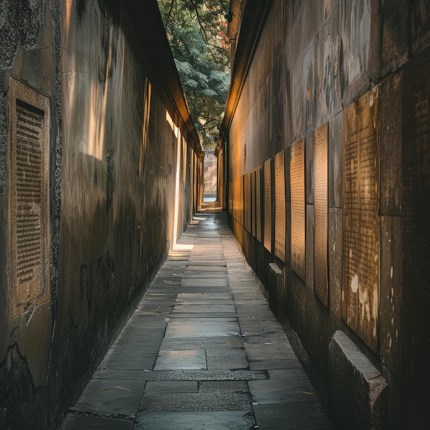 Photo mysterious alleyway in an ancient city