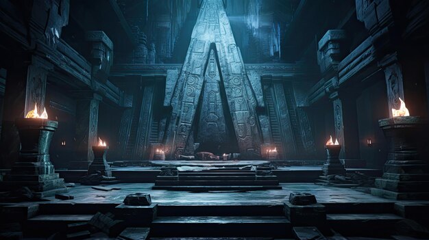 Mysterious Altar in a Forbidden Temple